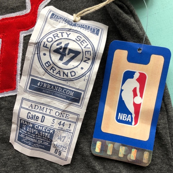 NEW Miami Heat NBA Small T Grey 47 Brand NWT - Picture 2 of 10